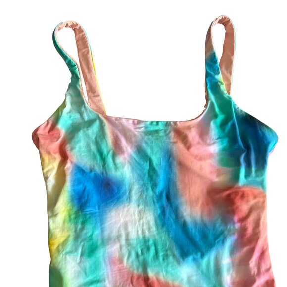 Citrus Tie-Dye One-Piece Swimsuit With Open Back & Adjustable Straps - XL NWOT - Picture 2 of 5